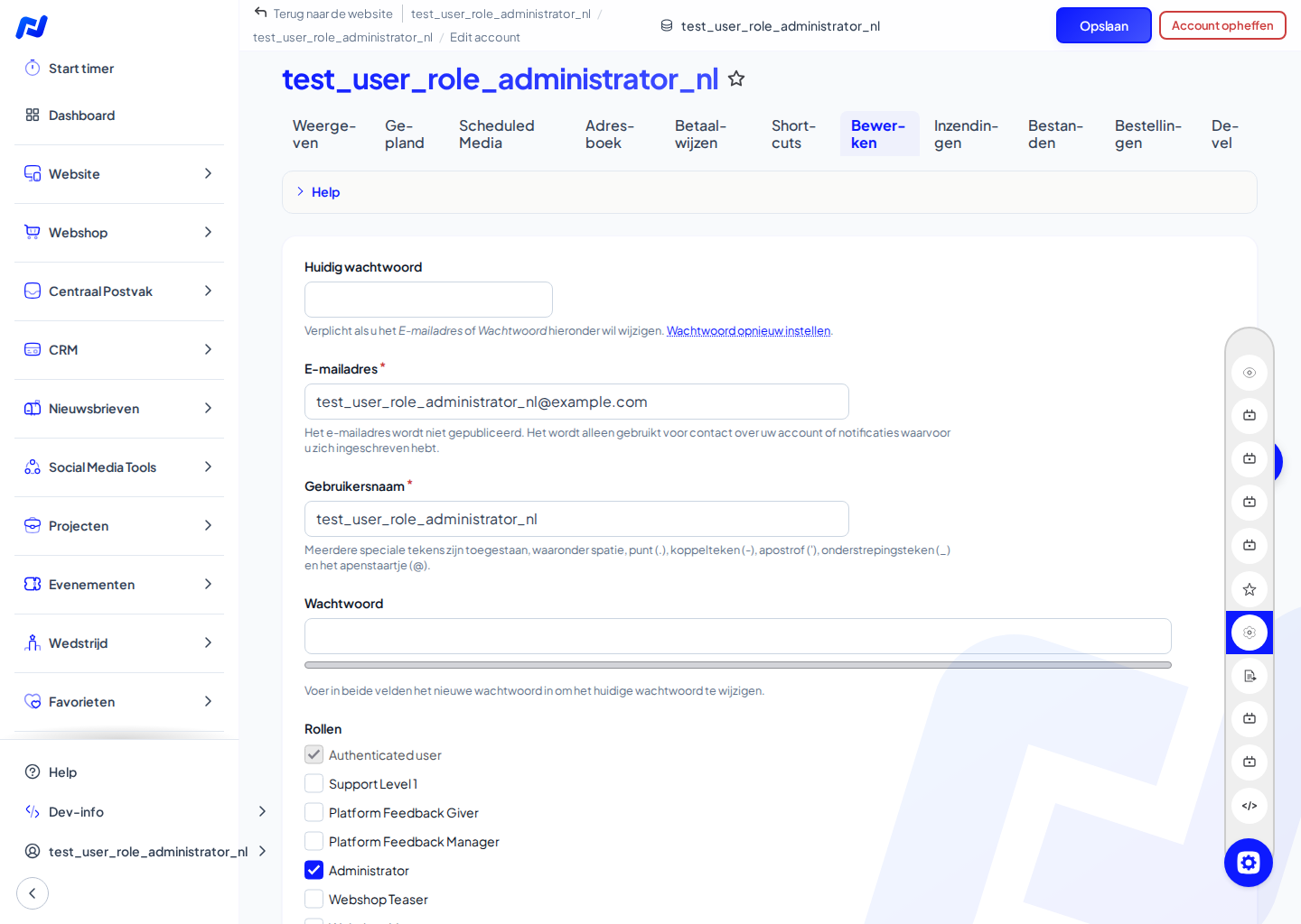 Je account bewerken